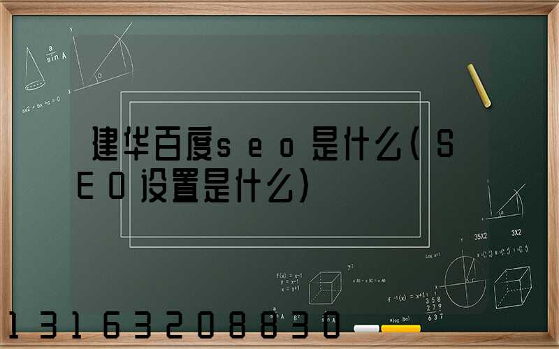 建华百度seo是什么(SEO设置是什么)