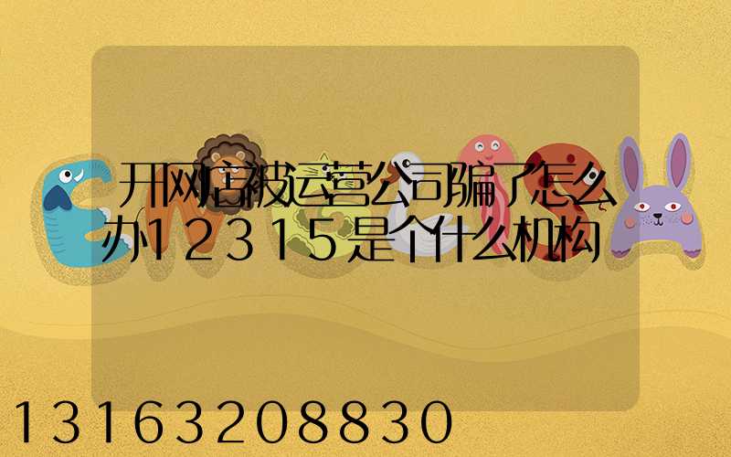 开网店被运营公司骗了怎么办12315是个什么机构