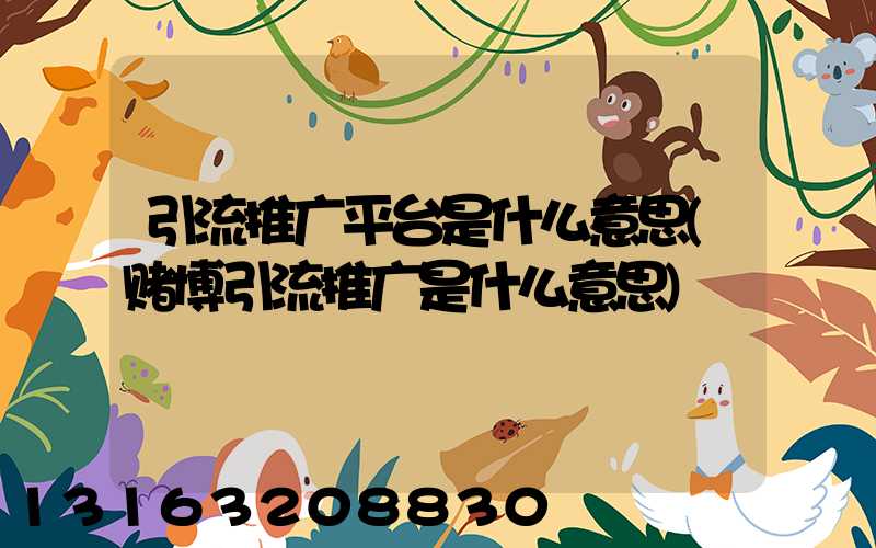 引流推广平台是什么意思(赌博引流推广是什么意思)