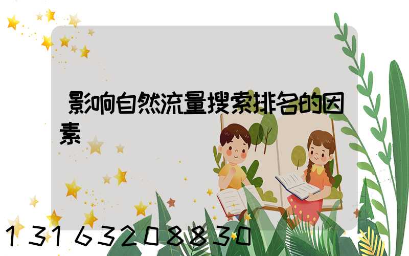 影响自然流量搜索排名的因素