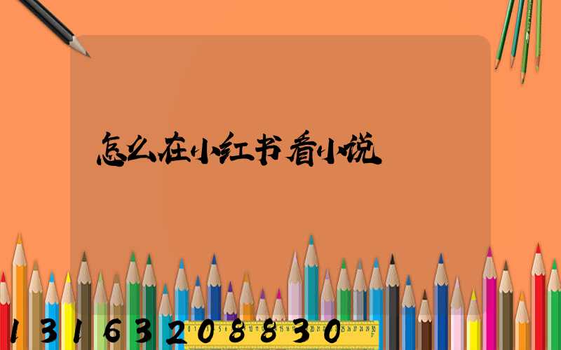 怎么在小红书看小说