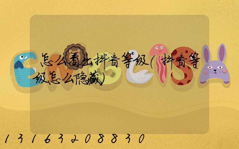 怎么看出抖音等级(抖音等级怎么隐藏)