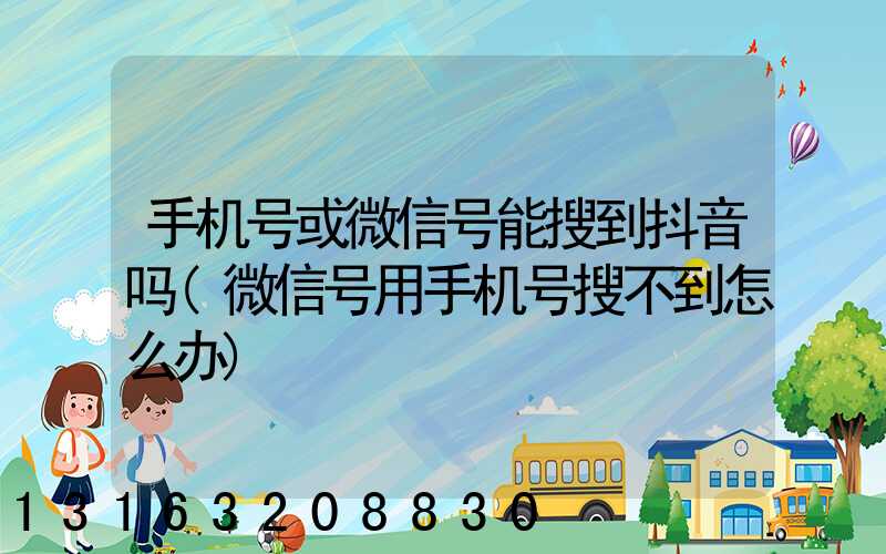 手机号或微信号能搜到抖音吗(微信号用手机号搜不到怎么办)