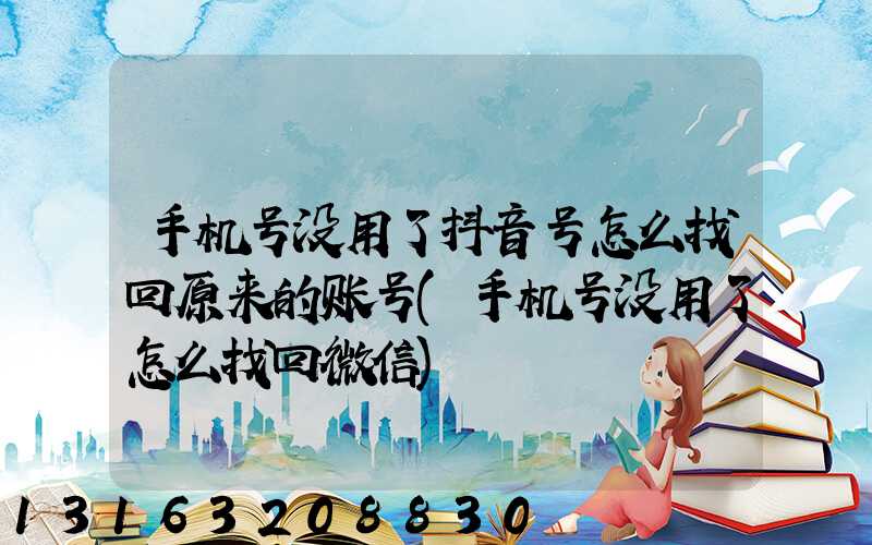 手机号没用了抖音号怎么找回原来的账号(手机号没用了怎么找回微信)