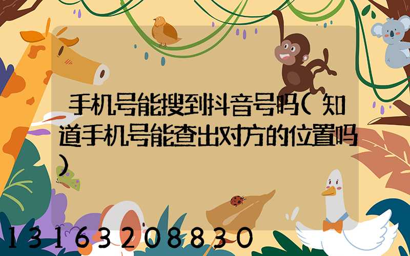 手机号能搜到抖音号吗(知道手机号能查出对方的位置吗)
