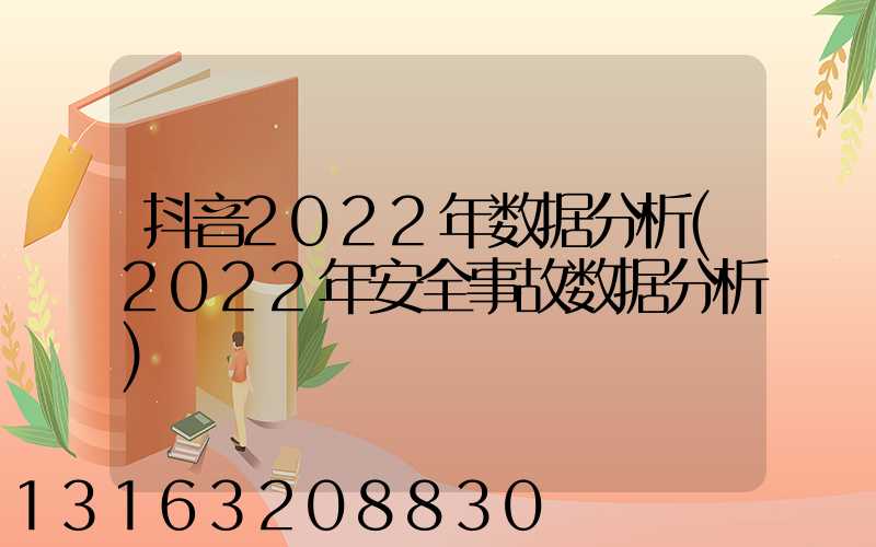 抖音2022年数据分析(2022年安全事故数据分析)