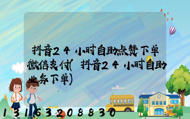 抖音24小时自助点赞下单微信支付(抖音24小时自助业务下单)