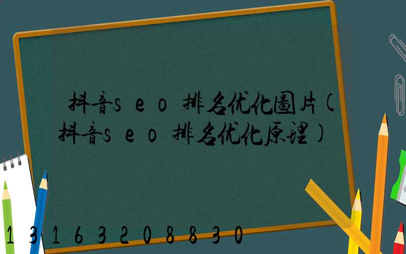 抖音seo排名优化图片(抖音seo排名优化原理)