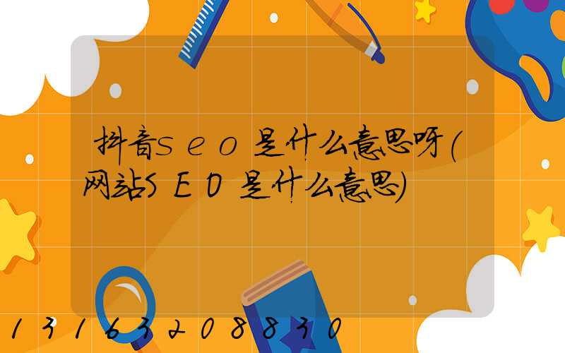 抖音seo是什么意思呀(网站SEO是什么意思)