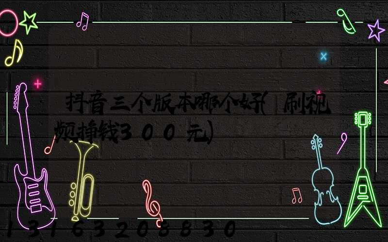 抖音三个版本哪个好(刷视频挣钱300元)