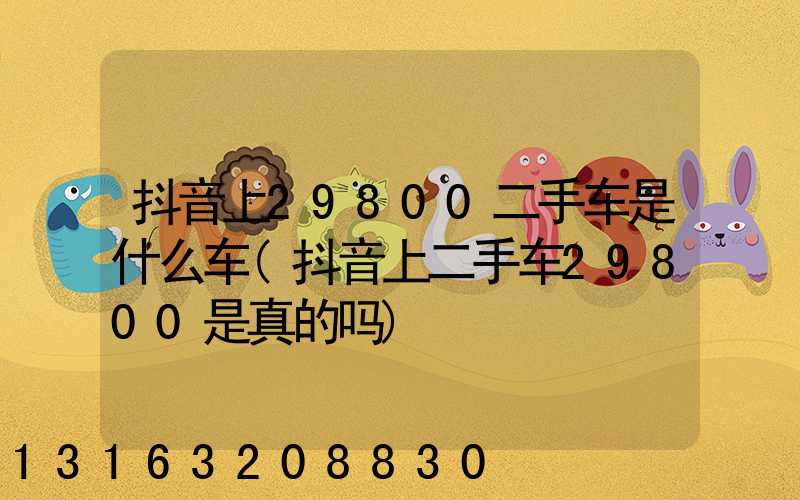 抖音上29800二手车是什么车(抖音上二手车29800是真的吗)