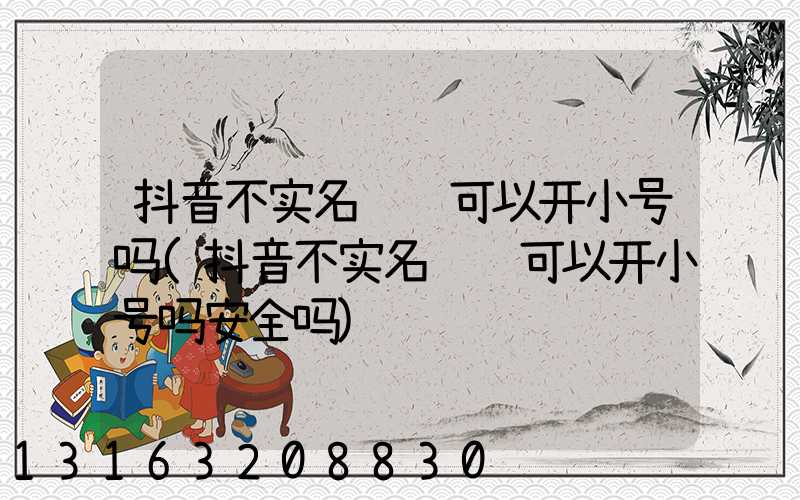抖音不实名认证可以开小号吗(抖音不实名认证可以开小号吗安全吗)