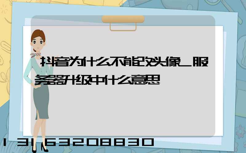 抖音为什么不能改头像_服务器升级中什么意思