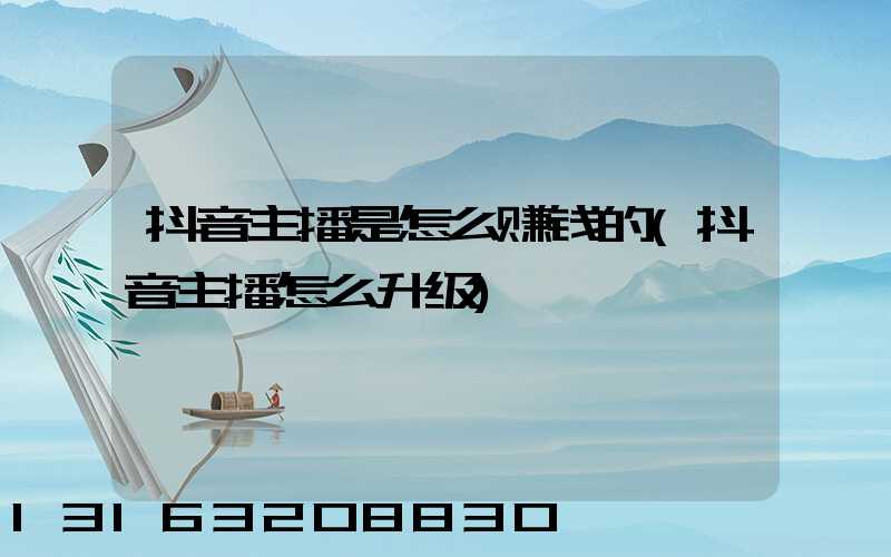 抖音主播是怎么赚钱的(抖音主播怎么升级)