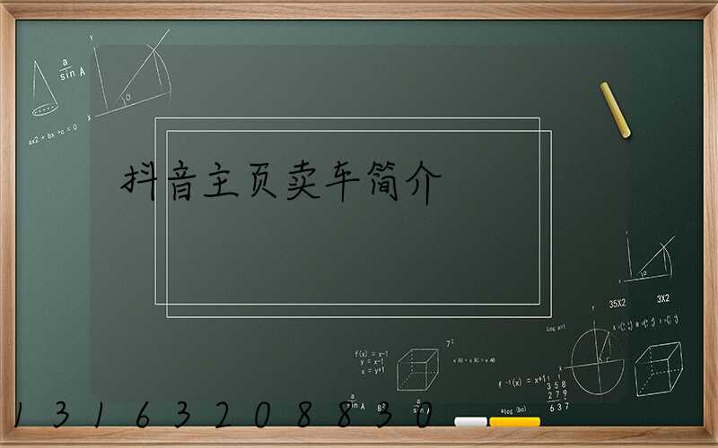 抖音主页卖车简介
