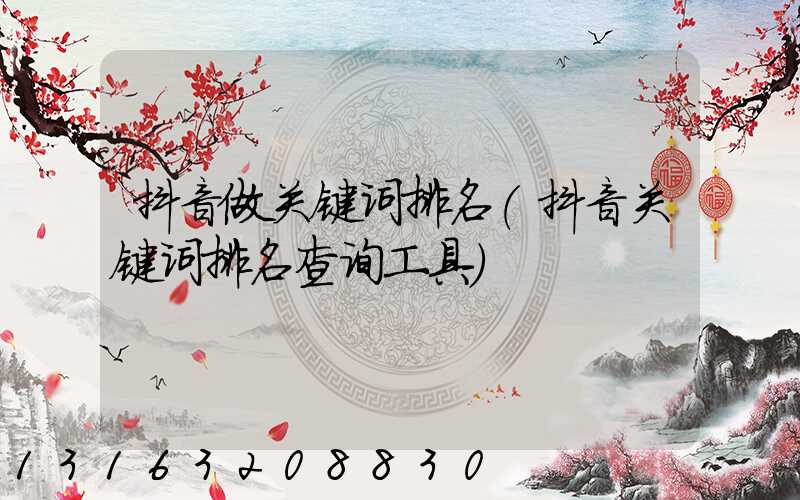 抖音做关键词排名(抖音关键词排名查询工具)