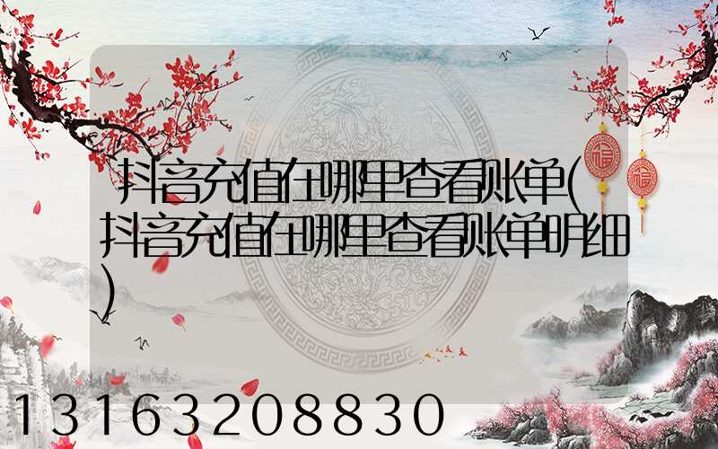 抖音充值在哪里查看账单(抖音充值在哪里查看账单明细)
