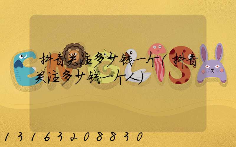 抖音关注多少钱一个(抖音关注多少钱一个人)