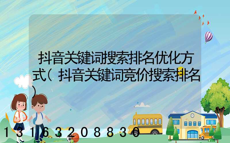抖音关键词搜索排名优化方式(抖音关键词竞价搜索排名)