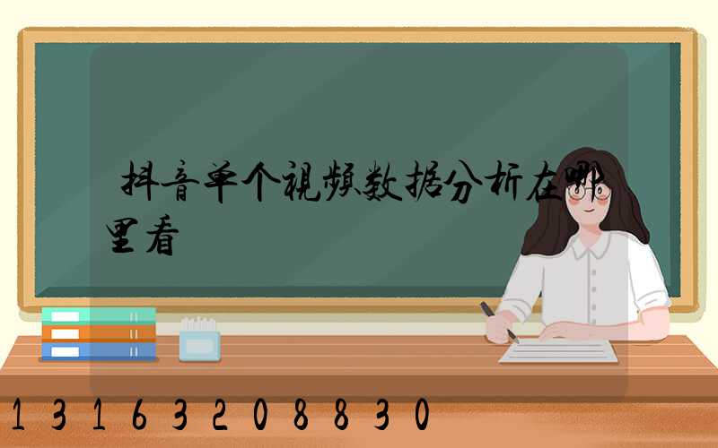 抖音单个视频数据分析在哪里看