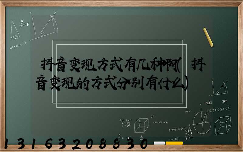 抖音变现方式有几种啊(抖音变现的方式分别有什么)