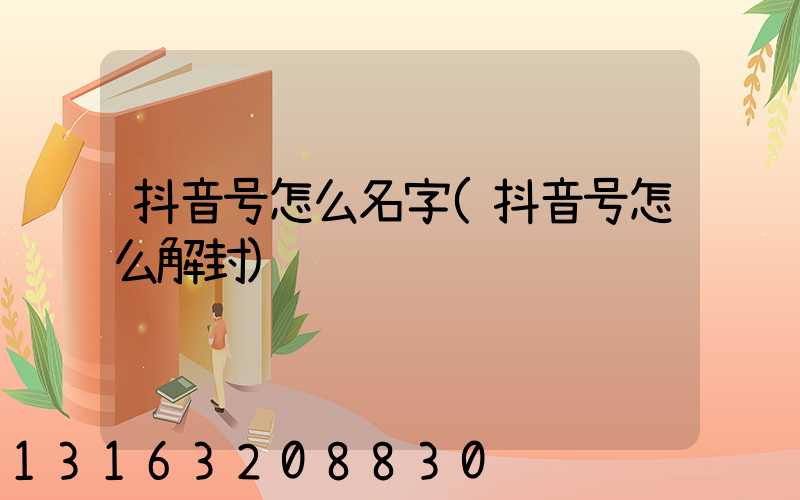 抖音号怎么名字(抖音号怎么解封)