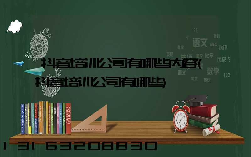 抖音培训公司有哪些内容(抖音培训公司有哪些)