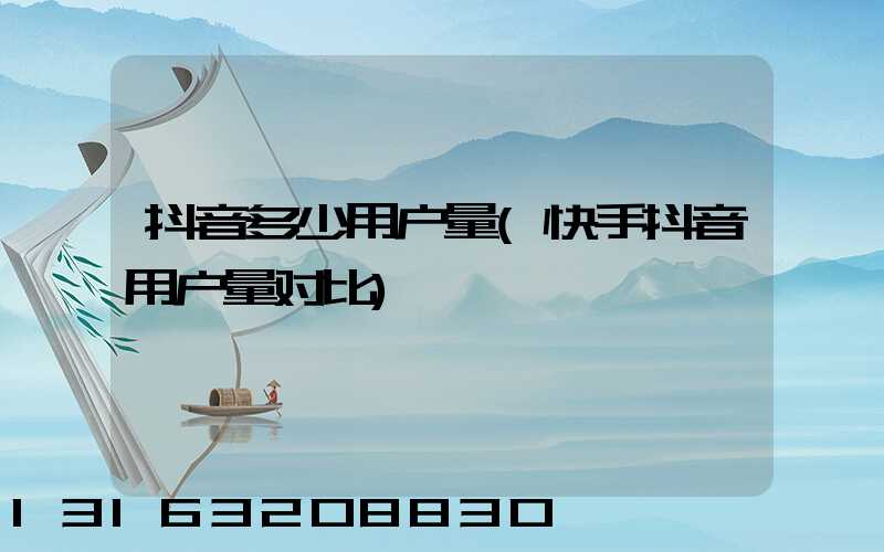抖音多少用户量(快手抖音用户量对比)