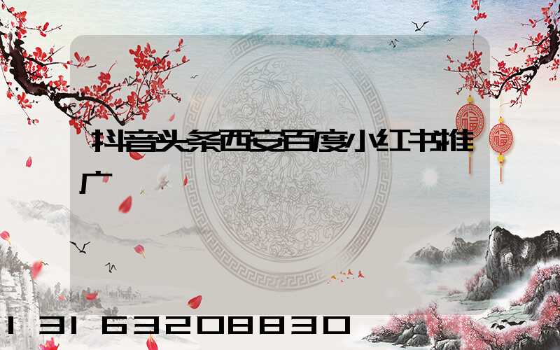 抖音头条西安百度小红书推广