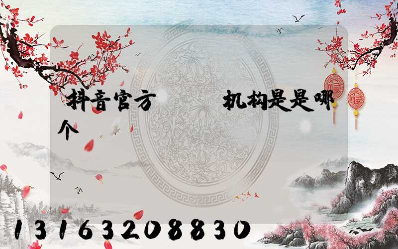 抖音官方mcn机构是是哪个