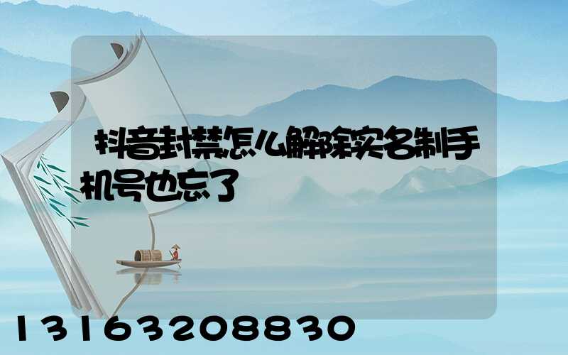 抖音封禁怎么解除实名制手机号也忘了