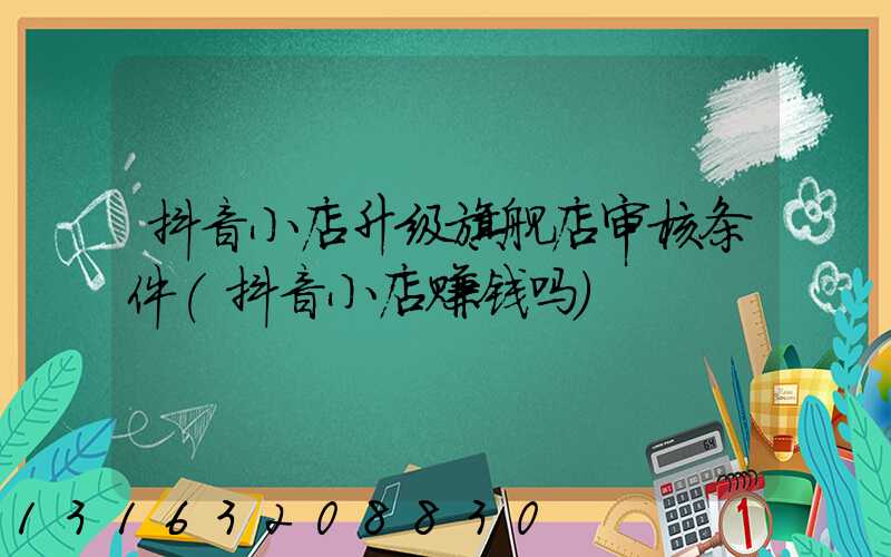 抖音小店升级旗舰店审核条件(抖音小店赚钱吗)