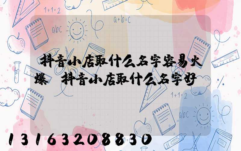 抖音小店取什么名字容易火爆(抖音小店取什么名字好)