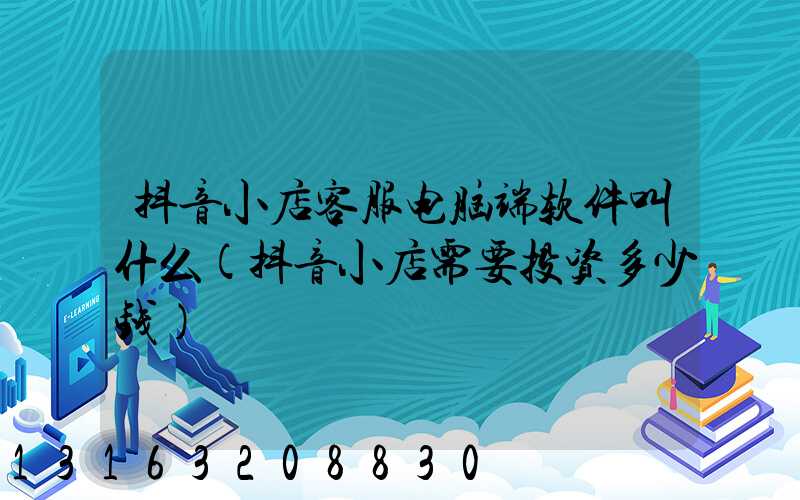 抖音小店客服电脑端软件叫什么(抖音小店需要投资多少钱)