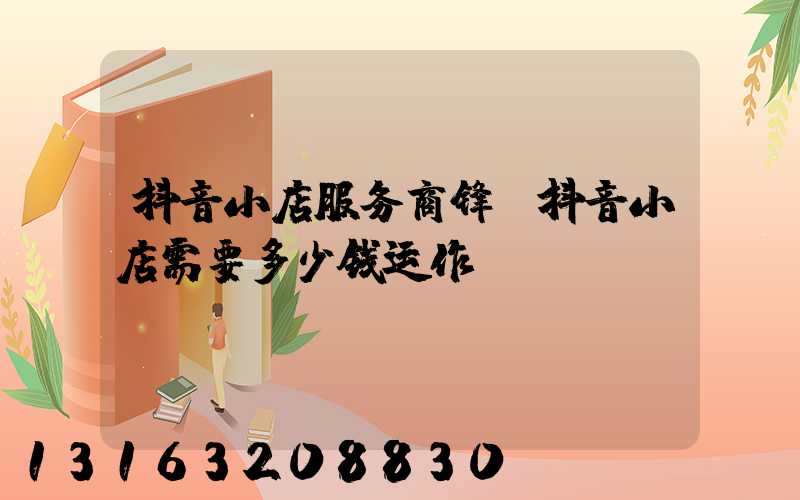 抖音小店服务商锋(抖音小店需要多少钱运作)