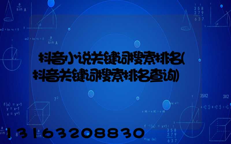 抖音小说关键词搜索排名(抖音关键词搜索排名查询)