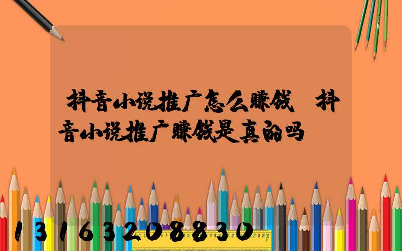 抖音小说推广怎么赚钱(抖音小说推广赚钱是真的吗)