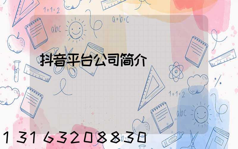 抖音平台公司简介