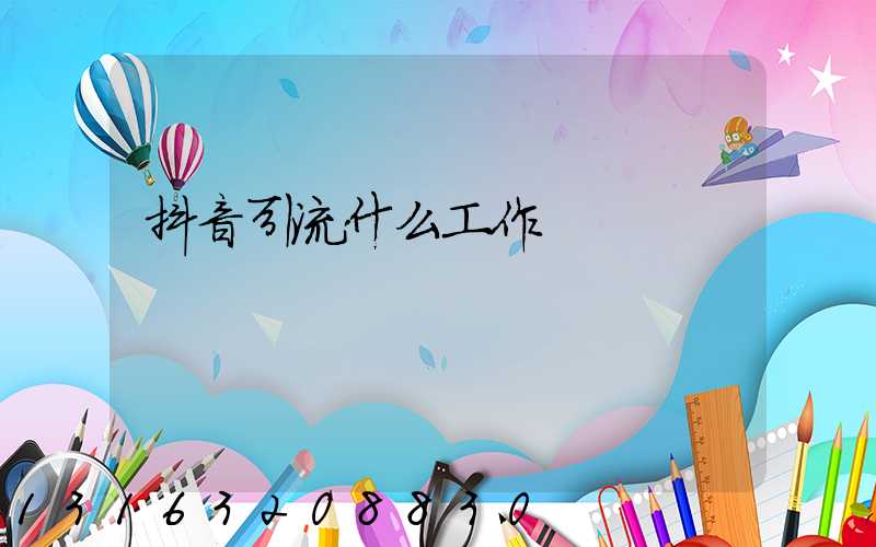 抖音引流什么工作
