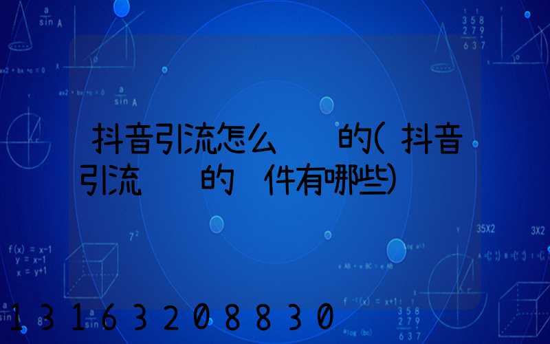 抖音引流怎么赚钱的(抖音引流赚钱的软件有哪些)