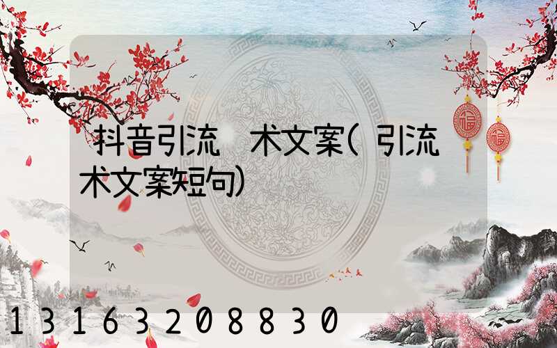 抖音引流话术文案(引流话术文案短句)