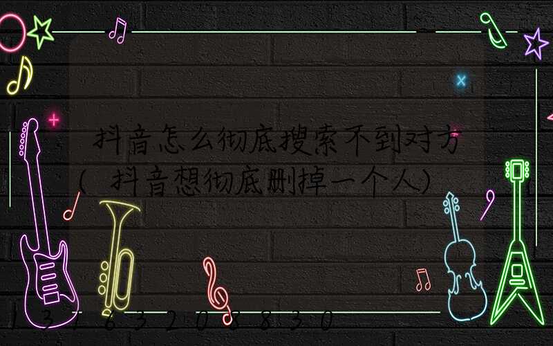 抖音怎么彻底搜索不到对方(抖音想彻底删掉一个人)