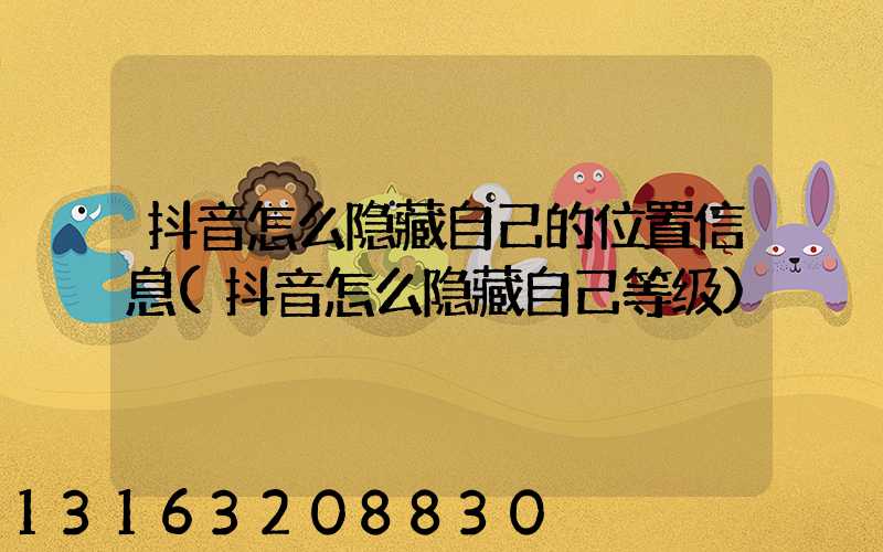 抖音怎么隐藏自己的位置信息(抖音怎么隐藏自己等级)