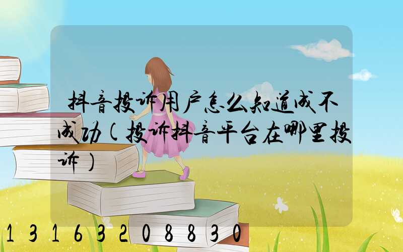 抖音投诉用户怎么知道成不成功(投诉抖音平台在哪里投诉)