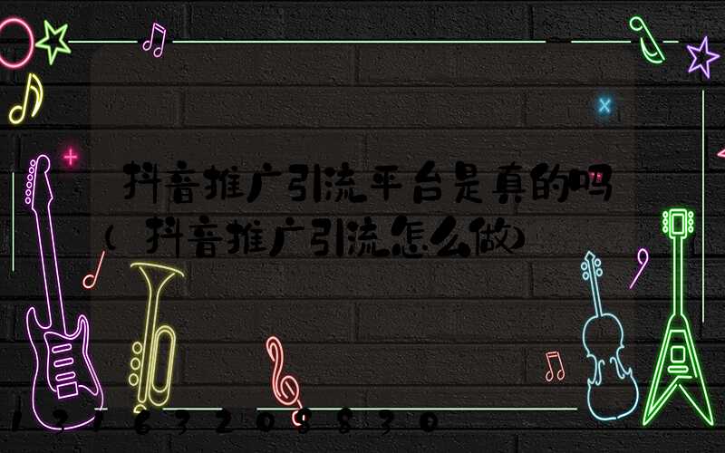 抖音推广引流平台是真的吗(抖音推广引流怎么做)