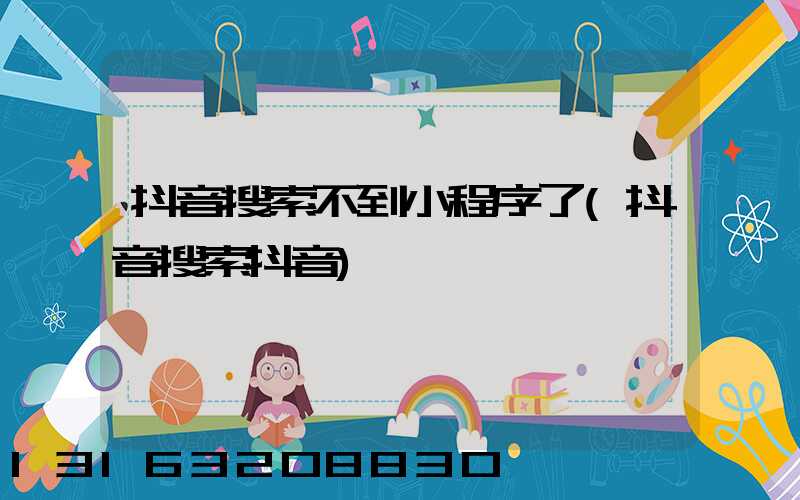 抖音搜索不到小程序了(抖音搜索抖音)