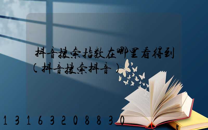 抖音搜索指数在哪里看得到(抖音搜索抖音)