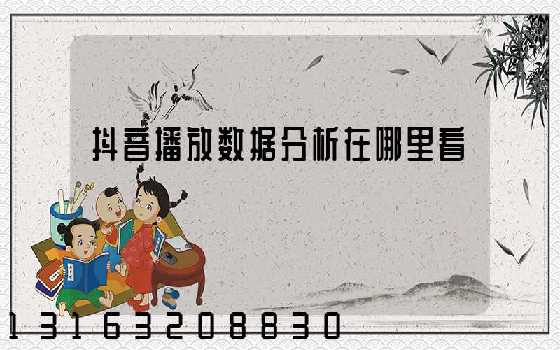 抖音播放数据分析在哪里看