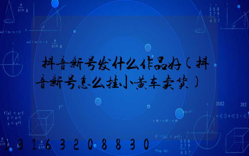 抖音新号发什么作品好(抖音新号怎么挂小黄车卖货)