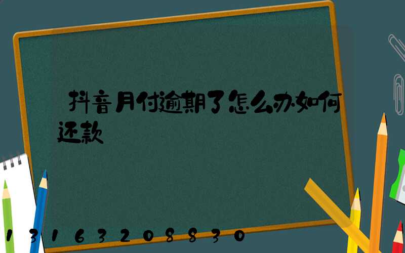 抖音月付逾期了怎么办如何还款